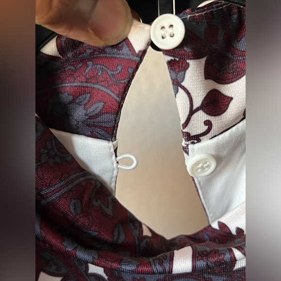 Eloquii Mock Neck Dress with Sleeve Detail Purple Multi Size 14 Brand New - Picture 15 of 15